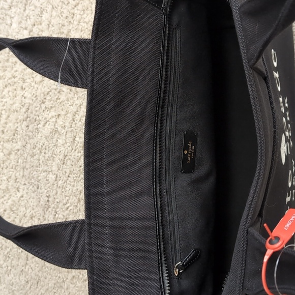 NWT Kate Spade Jett Large Canvas Tote, Signature Logo Design, Black DISCONTINUED - Picture 8 of 15